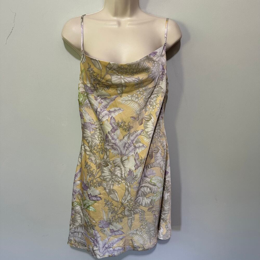 Lulus Dress Womens Medium Yellow Sultry Summers Cowl Neck Strappy Indie Sleaze